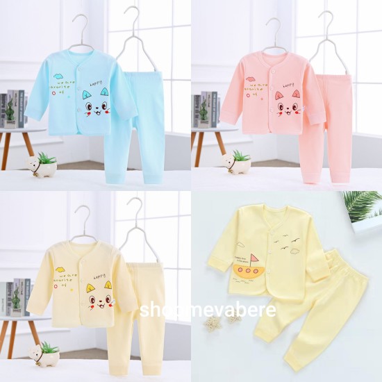 Bộ dài tay thu đông cotton cho bé sơ sinh 3-9kg hàng đẹp xuất nhật - ảnh sản phẩm 2