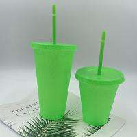 Water Bottle Reusable High-capacity PP Straw Green Drinking Tumbler Cup anti-slip cup Office Drinkware