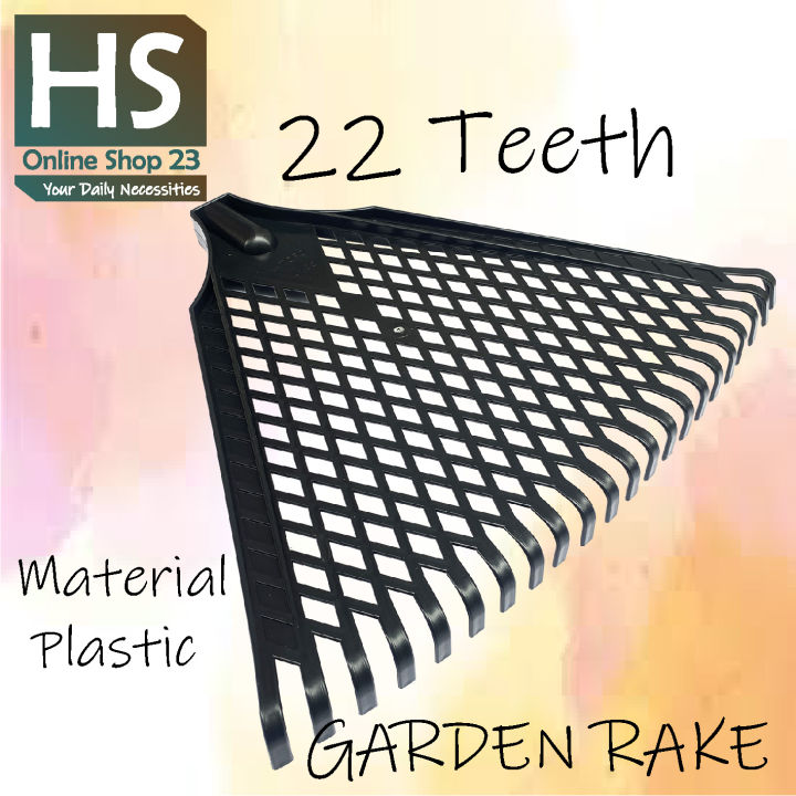 HS23 Heavy Duty Leaf Rake 22 Teeth Lawn Garden Outdoor Plastic Rake ...