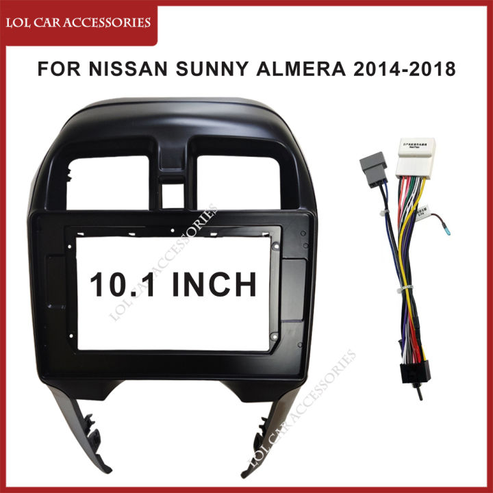 10นิ้วสำหรับ-nissan-sunny-almera-2014-2018รถวิทยุหัวหน่วย2-din-สเตอริโอ-android-mp5เครื่องเล่นแผงกรอบ-fascia-dash-cover