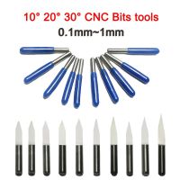 10ชิ้น/ล็อต3.175มม. คาร์ไบด์ V-Shape End Mill 10 20 30องศาแกะสลัก Bits Cnc Router เครื่องมือ0.1 0.2 0.3 0.4 0.5มม.