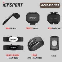 IGPSPORT IPX7ตัววัดความเร็วรอบปั่นความเร็วจักรยานที่ใส่เครื่อวัดอัตราหัวใจด้านหน้าที่ใส่จักรยานเซ็นเซอร์อุปกรณ์คอมพิวเตอร์ HR40 C70