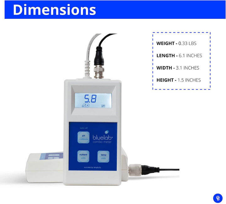 bluelab-metcom-combo-meter-for-ph-temperature-conductivity-nutrient-in-water-with-easy-calibration-digital-tds-tester-for-hydroponic-system-and-indoor-plant-grow-pack-of-1