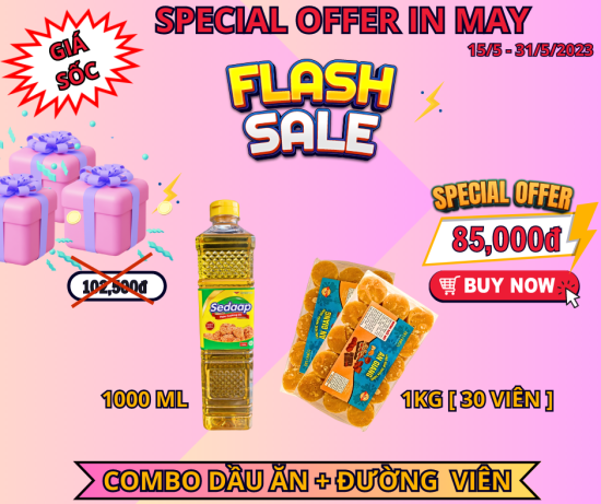 Flash sale combo 1 dầu ăn sedaap + 1kg đường thốt nốt viên - ảnh sản phẩm 1