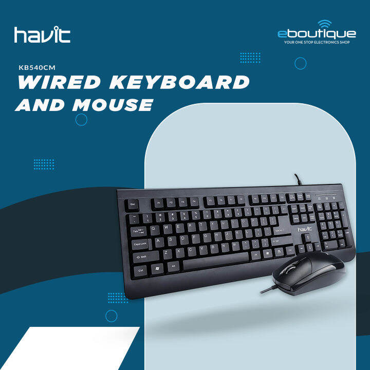 HAVIT Keyboard and mouse Combo for Computer/Laptop (KB540CM) Lazada PH