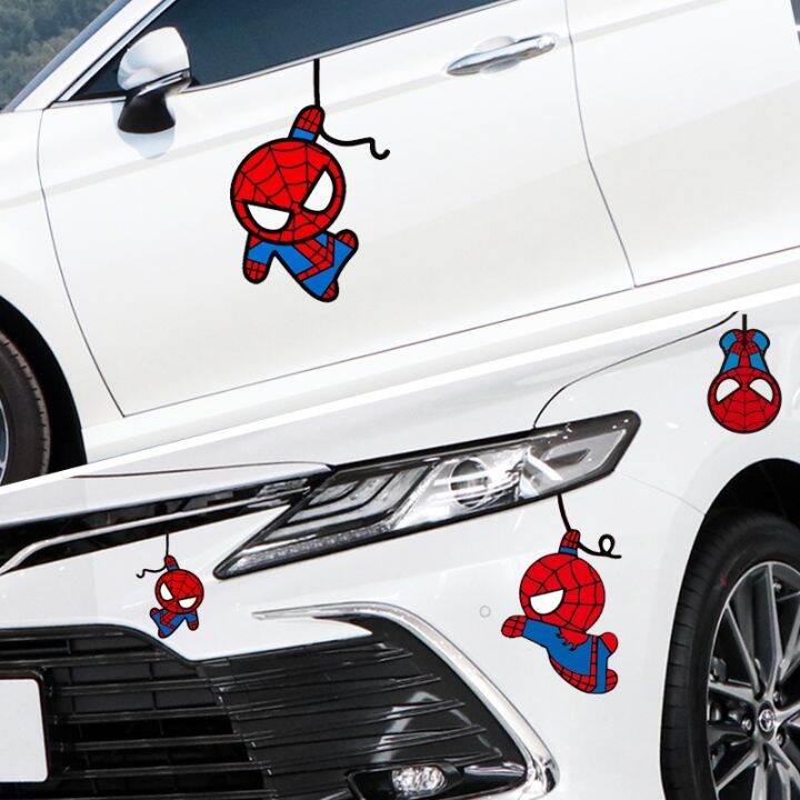 Spider man Car Sticker Reflective Helmet Decorative Stickers Cartoon
