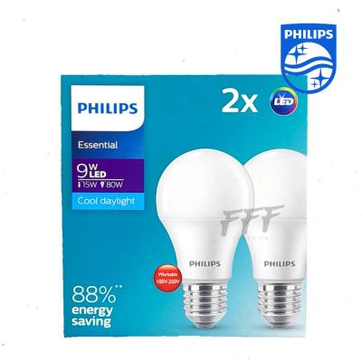 ( โปรโมชั่น++) คุ้มค่า [ แพ็คคู่ราคาสุดคุ้ม] หลอดไฟ  LED bulb Essential 9W E27 Daylight แพ็ค 2 หลอด ราคาสุดคุ้ม หลอด ไฟ หลอดไฟตกแต่ง หลอดไฟบ้าน หลอดไฟพลังแดด