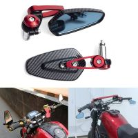 2pcs New Motorcycle Rearview Mirror Carbon Fiber Pattern Handlebar Mirror Modified Inverted Rear Mirror Motorbike Accessories Mirrors