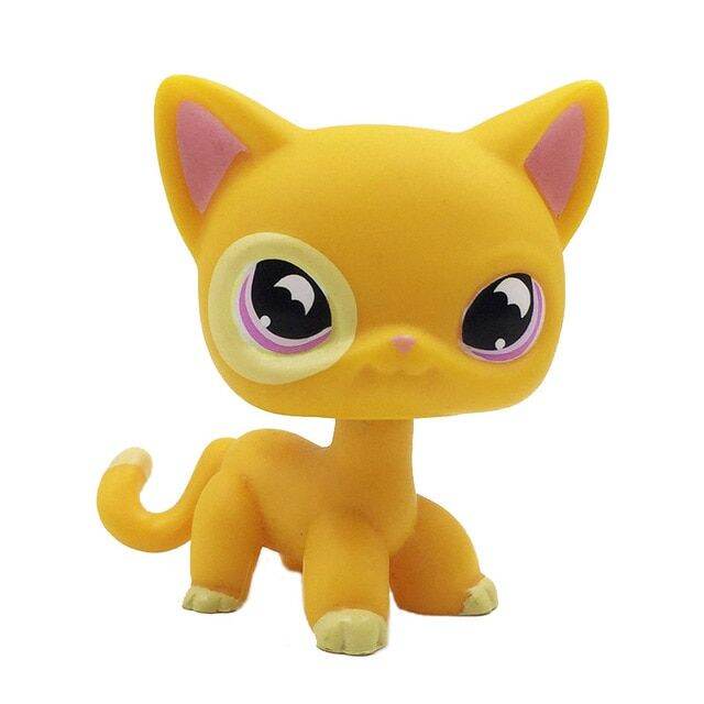 Lps Cat Pet Shop Toys Rare Stands Little Short Hair Kitten Pink 2291