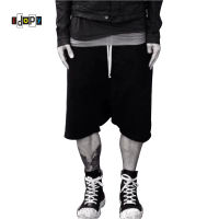 Highstreet ฤดูร้อน Mens Drop Crotch กางเกงขาสั้น Baggy หลวม Hip Hop สีดำ Urban เสื้อผ้า Joggers Harem กางเกงสำหรับชาย