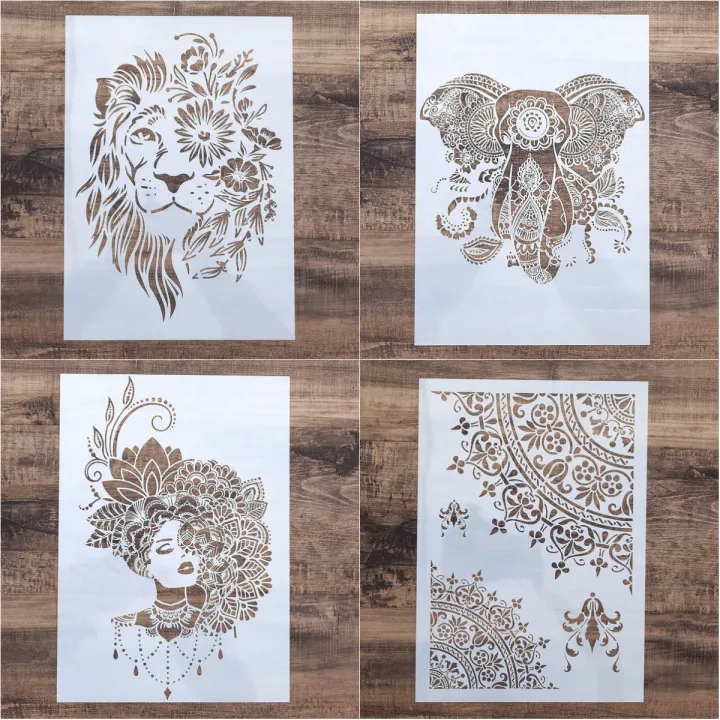 Mandala Stencil Template - Reusable Stencil สำหรับเบเกอรี่/วารสาร/สมุด ...