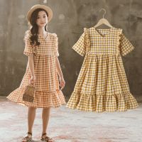 [COD] dress summer 2022 new medium and large childrens Korean version girl plaid princess trendy on behalf of