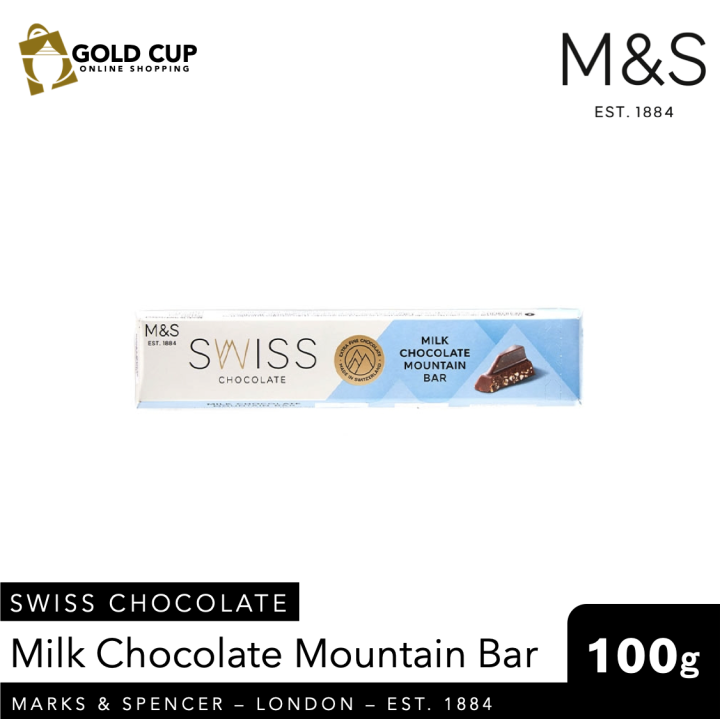 Marks & Spencer Food Swiss Chocolate Milk Chocolate Mountain Bar 100g