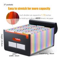 【24/37 pockets】A4 Expanding File Folder Document Organizer Paper Storage Multi-layer