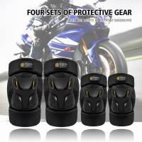 4 PieceSet Motorcycle Riding Knee Pads Motorbike Warm Elbow Pads Knee Pads Anti-Falling Leg Protectors Universal Four Seasons