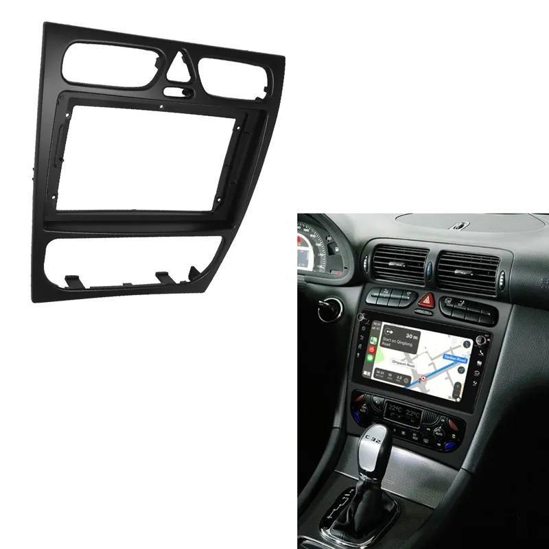 Car Radio Fascia for Benz C CLASS W203 02-04 DVD Stereo Frame Plate Adapter  Mounting Dash Installation Bezel Trim Kit 