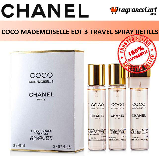 Chanel Coco Mademoiselle EDT 3 Travel Spray Refills for Women