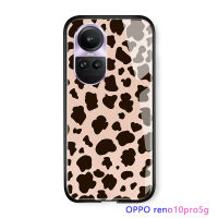 ซีรีส์สำหรับ OPPO Reno10 Pro 5G เคสโทรศัพท์หลังเคสกระจกเทมเปอร์พิมพ์ลายเสือดาวผู้หญิงแฟชั่นหรูหราเด็กผู้หญิง