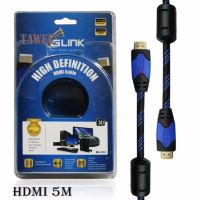 โปรโมชั่น Glink สาย HDMI 5 m V 1.4 (m/m) รุ่น HDTV Cable (สีดำ/น้ำเงิน)Black #563 ราคาถูก สายดิจิตอล สายHDMI สายทีวี สายสัญญาณทีวี