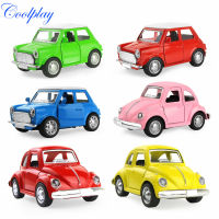 6 Types Simulation Alloy Mini Classic Car with Opened Door Light Sound Pull Back Function Diecast Vehicle Model Toy Gift for Kid