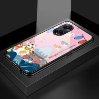 Case4you สำหรับ OPPO A1 5G F23 5G การ์ตูน A98 5G สำหรับเด็กผู้หญิงเคสสัตว์ญี่ปุ่นน่ารักแนวคิดศิลปะเคสมันวาวฝาหลังกระจกเทมเปอร์กันกระแทก