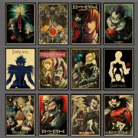 ● Vintage Anime Series Death Note Posters Retro Kraft Paper Poster Bar Room Decoration Painting Art Wall Sticker Picture