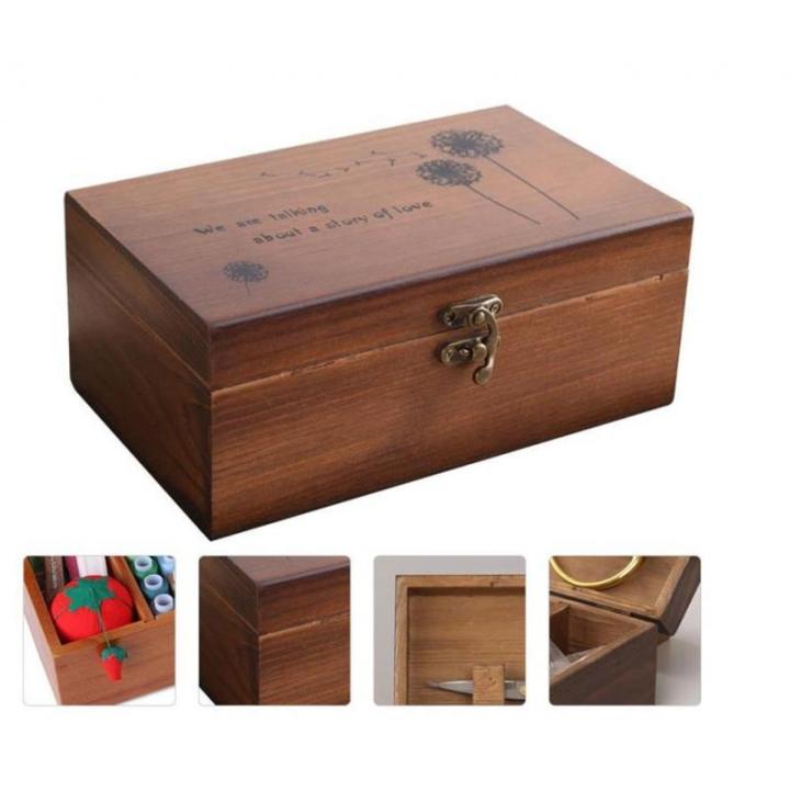 Wooden Sewing Kits Sewing Boxes and Baskets with Sewing Accessories Kit,  Good fo