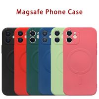 【Hot】2022ใหม่ Magnetic Square Liquid เคสซิลิโคนสำหรับ IPhone 13 12 11 Pro Max Mini X Xs Xr 7 8 Plus Wireless Charging Coque Cover