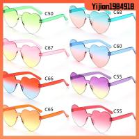 YIJIAN1984918 ตลกๆ สีสันสดใส สีลูกอมสี ที่บังแดด แว่นตากันแดดรูปหัวใจ แว่นตารูปหัวใจ แว่นกันแดดสำหรับงานเลี้ยง