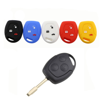 【CW】1 Piece Silicone Car Key Fob Case Cover Sticker Set Protector Bag Accessories Fit for Ford Mondeo Fiesta Focus C-Max KA GALAXY