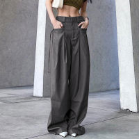 top●beautifultime Women Cargo Pants, Solid Color Straight Wide-Leg Casual Pants Trousers with Pocket