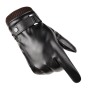 Găng tay da nữ cảm ứng điện thoại cổ lông cao cấp gc03 (đen) 2