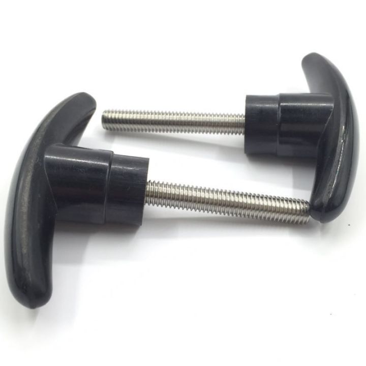 2pcs-m6-one-word-bakelite-grip-screws-bolts-stainless-steel-t-type-handwheel-knob-handle-arm-hilt-screw-bolt-16mm-70mm-length