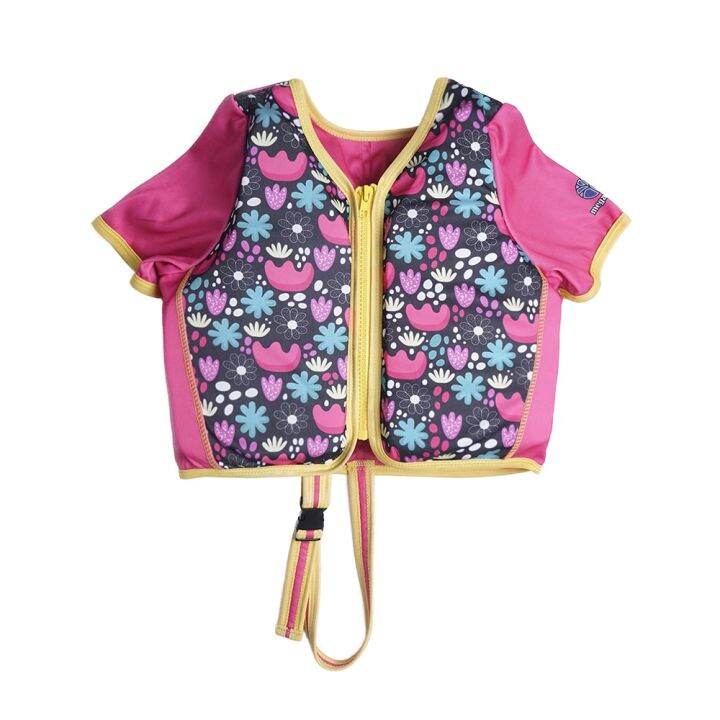 megartico-kids-cartoon-life-jacket-vest-children-short-sleeve-floral-print-swimming-trainer-vest-baby-safety-buoyancy-jacket-life-jackets