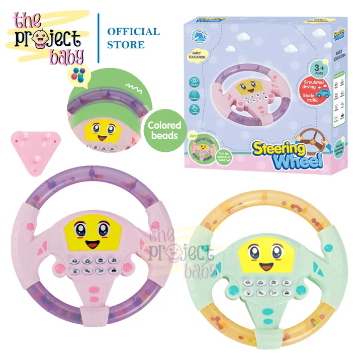Baby Simulation Pretend Play Steering Wheel Toy with Sound, Lights and