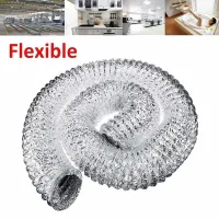 4Inch Ventilation Pipe Aluminum Pipe Ventilation Hose Flexible Exhaust Pipe 2M For Air Conditioning Kitchen Bathroom Greenhouse Exhaust Fans