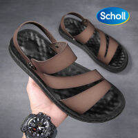 Scholl สกอลล์ Mens Dual-use Sandals Slippers รองเท้าแตะกลางแจ้งนุ่มสบายหรูหรา NEW รองเท้าแตะลำลองสำหรับผู้ชายBoken Slippers cnb