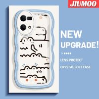 JIUMOO เคสสำหรับ OPPO Reno 7 4G Reno 8 4G F21 Pro,เคสการ์ตูนรูปจระเข้แบบเรียบง่ายขอบสีครีมดีไซน์ใหม่เคสโทรศัพท์แบบใสป้องกันซิลิโคนเคสแฟชั่นเลนส์กล้องถ่ายรูปโปร่งใสกันกระแทก