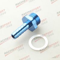 Fuel Pump Inlet M18x1.5 To 3/8 (9.5mm) Barb Aluminum Adapter Blue