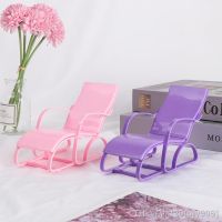 hot【DT】❀✇  Dollhouse Swim Deckchair 1:6 Scale Lounge Pink Beach Accessories