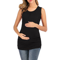 Hot Pregnancy Clothes Woman Vest Tops Round Neck Sleeveless Solid Color Maternity Breastfeeding Clothes Tanks Top Fashion 2022