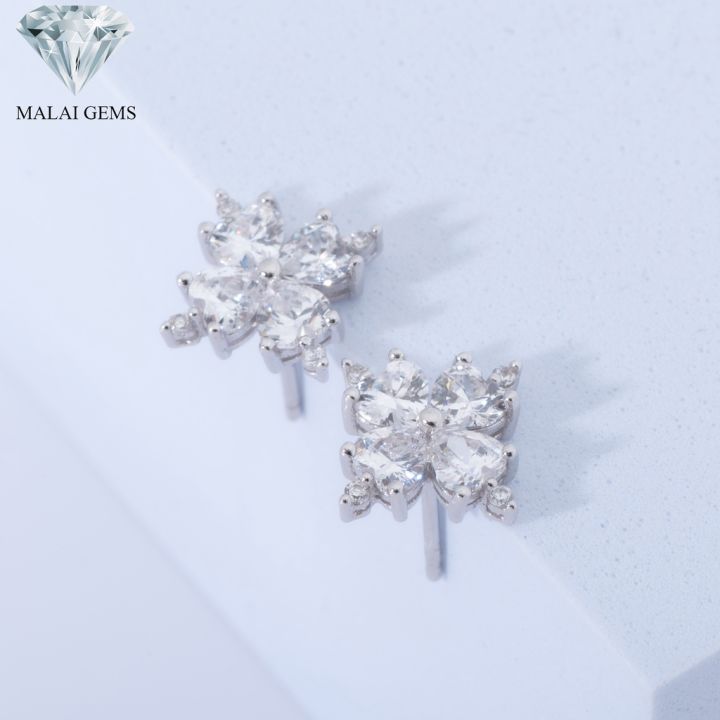 malai-gems-ต่างหูเพชร-เงินแท้-silver-925-เพชรสวิส-cz-เคลือบทองคำขาว-รุ่น-155-e016-36แถมกล่อง-ต่างหูcz-ต่างหูเงินแท้-ต่าง