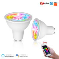 Tuya ZigBee GU10 WIFI Smart LED Bulbs RGB C+W White Dimmable Lamps Smart Life APP Control Light Bulbs Voice Alexa/Google