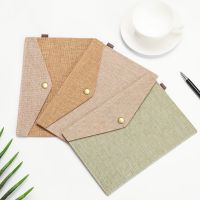 ✆▤❉ 1PC A4/A5 Imitation Linen Big Capacity Document Bag Simple Canvas Felt File Bag Briefcase File Folders Office School Supplies