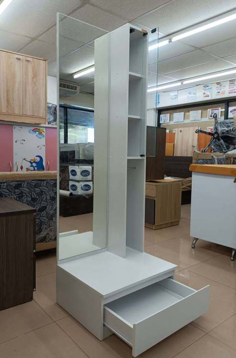 โต๊ะแป้งยืน-havana-60-cm-model-wd-708-ดีไซน์สวยหรู-สไตล์เกาหลี-1-ลิ้นชัก-1-บานเปิดบน-สินค้ายอดนิยม-แข็งแรงทนทาน-ขนาด-60x50x180-cm