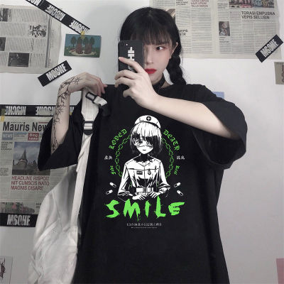 Harajuku ความงาม Gothic Punk การ์ตูนแขนสั้นเสื้อยืด O-Neck ผู้หญิงฤดูร้อน Ulzzang Hip Hop หลวม Casual Streetwear เสื้อผ้า