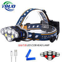 8Led Head-Mounted Headlight Usb Rechargeable Light Led Glaring Headlamp High Power Super Bright Outdoor Fishing Lamp-CHN
