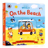 Original English picture book little world on the beach: on the basis of beach childrens scene enlightenment, cognition, parent-child reading puzzle picture story book, mechanism operation paperboard book