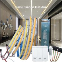 WS2811 IC COB Horse Race LED Strip 24V 360leds/m COB Running Water Flowing Sequential LED Ribbon with RF Button Panel Controller