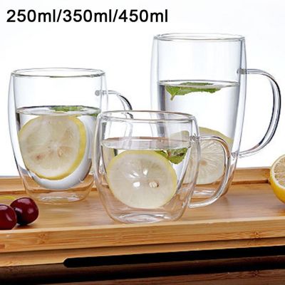 【CW】♦✓  250/350/450ml Handle Layers Glass Cup Insulation Borosilicate Mug Drink